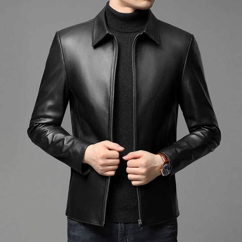 2023 Brand Autumn Winter New Arrival Man Jacket Casual Sheepskin Coat Men Clothing Soft Warm Genuine Leather Outerwear 17702QH