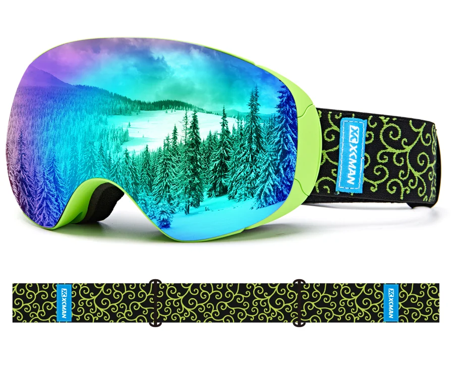 Xcman otgスキースノーボード雪ゴーグル磁石デュアル層レンズ防曇uv