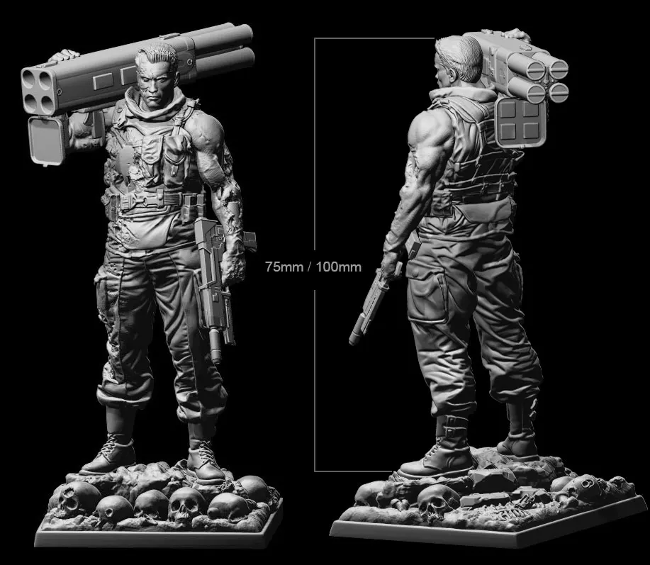 1/24 75mm 1/18 100mm  Resin Model Terminator Figure Unpainted Unassembled RW-006