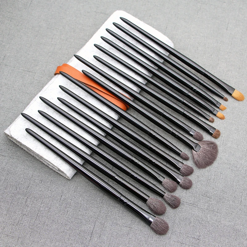 Sywinas Eyeshadow Brush set 15pcs High Quality Goat Pony Hair Smoulder Blending Shader Eye Shadow Brow Eyebrow Makeup Brushes