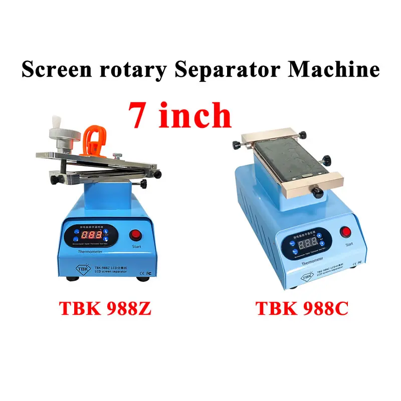 

TBK 988Z/988C Flat Edge LCD Touch Screen Rotary Separator Machine Double Vacuum Pumps Max 7 inches with Clean Remove Function