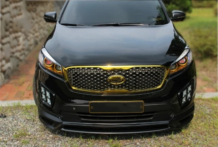 For 18-20 Kia Sorento UM (Facelift) ZE Type Carbon Glossy Front Lip Bumper Splitter Under Spoiler Accessories Kit