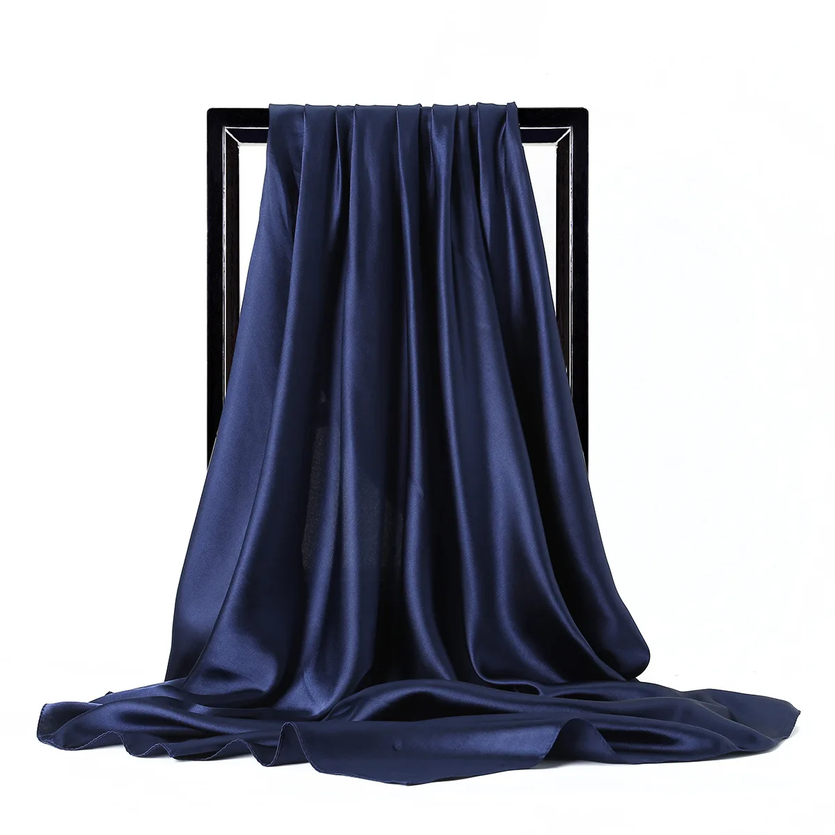 Luxus Marke Seide Schal Frauen Satin einfarbig Hijab Schals Muslimischen Pareo Bandana Weibliche Schal Wrap Stirnband Foulard 90*90 cm