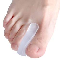 2pcs Soft Transparent A-shaped Toe Separator Thumb Bunion Overlapping Toes Correcttor Pain Relief Silicone Foot Care Tool C1600