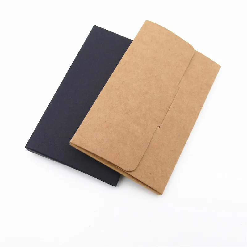 50Pcs/Lot Kraft Paper Postcard Boxes 105x65x5mm Membership Card Packaging Box Retro Invitation Card Envelopes 3 Colors