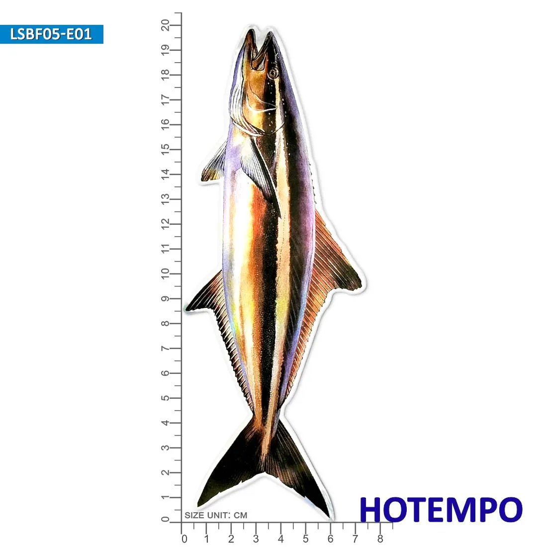 20cm Laser Cobia Bass Perch Big Size Sea Fish Waterproof Sticker for Fisherman Go Fishing Boats Luggage Motorcycle Car Stickers