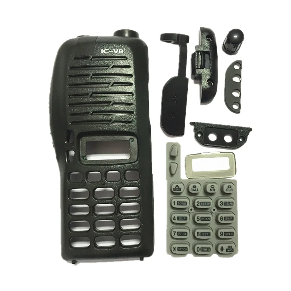 Black Housing Case Front Cover W/Switch Keypad Repair Kit Knob For ICOM IC-V8 Radio