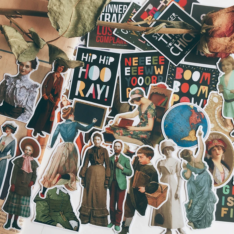 

28pcs vintage stickers design DIY scrapbooking album happy planner decorative stickers