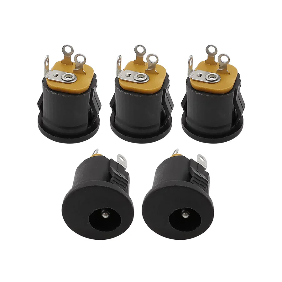 5 sztuk 5.5x2.1mm 3 Pin gniazdo typu Jack prądu stałego do montażu żeńskiego Panl Adapter złącza DC 5.5x2.1 DC022K DC-022K