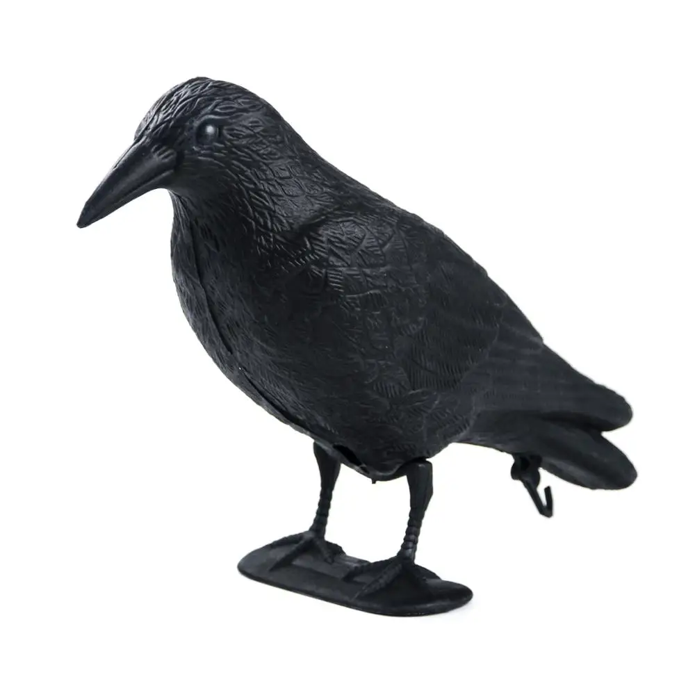 GUGULUZA 1pcs Realistic Crows Hunting Decoy Black Garden Bird Deter Scarer  Outdoor Hunting Fake Crow Decoys for Bird Control