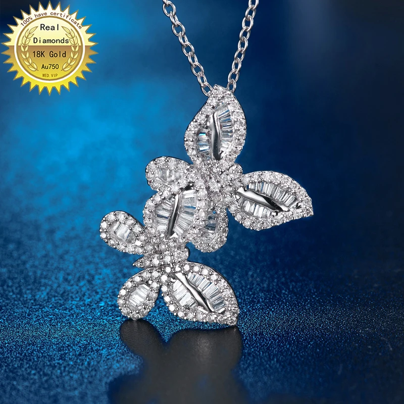 

100% 18K white gold natural diamond necklace all use 0.7ct diamond and have certificate H002