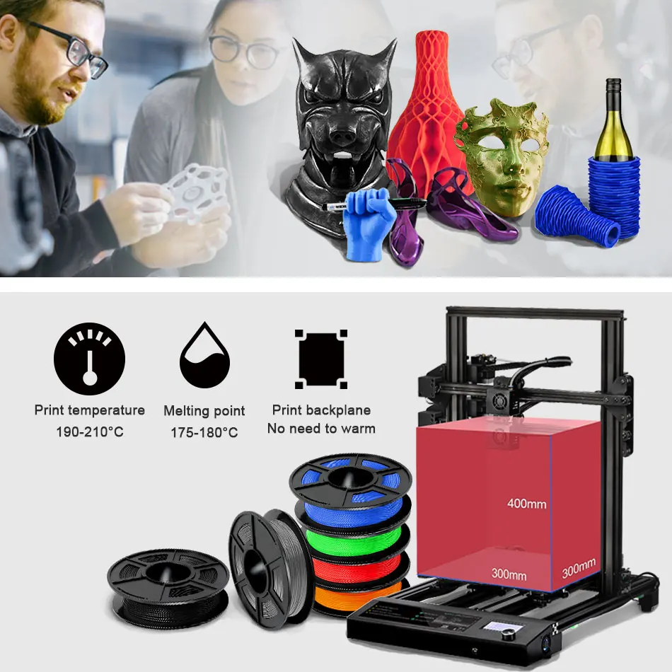 SUNLU 95A TPU Filament 3D Printing 1.75MM 0.5KG Good Flexibility Non-Toxic Good Aging Resistance Odorless Soft Prints Toys Shoes