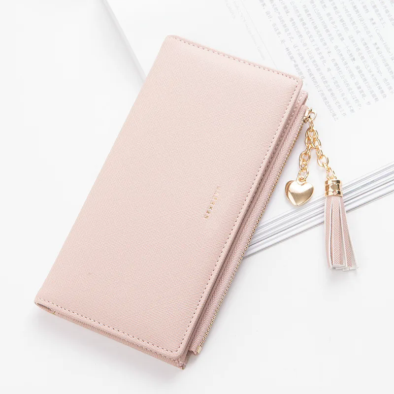 

Pretty Bag Tassel Women Long Cute Wallet Leather Tassel Wallets Zipper Portefeuille Female Clutch Cartera Mujer