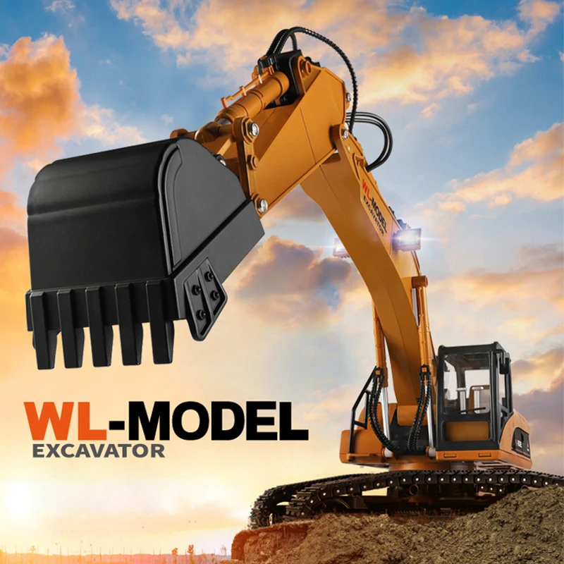 Wltoys 16800 Die-Cast Metal Wltoys 16800 RC Excavator 1/16 Scale 2.4G Engineering Vehicle Lighting & Sound Crawler  Semi Truck