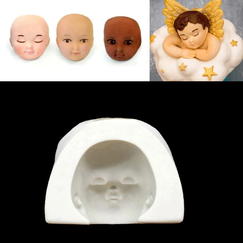 Baby\'s Face Arm Shape Silicone Sugarcraft Mold Fondant Cake Decorating Tools Candy Clay Cookie Cupcake Chocolate Baking Mold