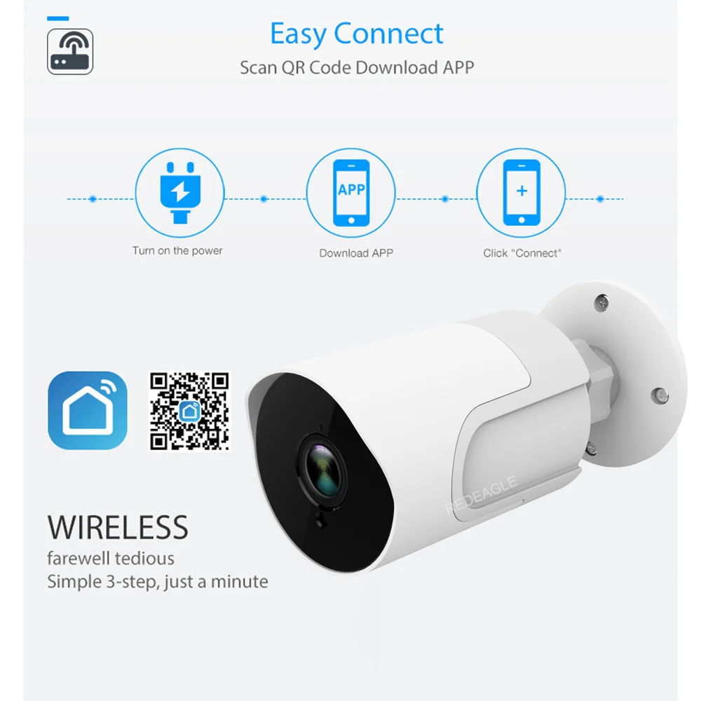 Tuya Smart Life WiFi Camera 1080P Wireless Home Security Outdoor Camera Two Way Audio Motion Detection