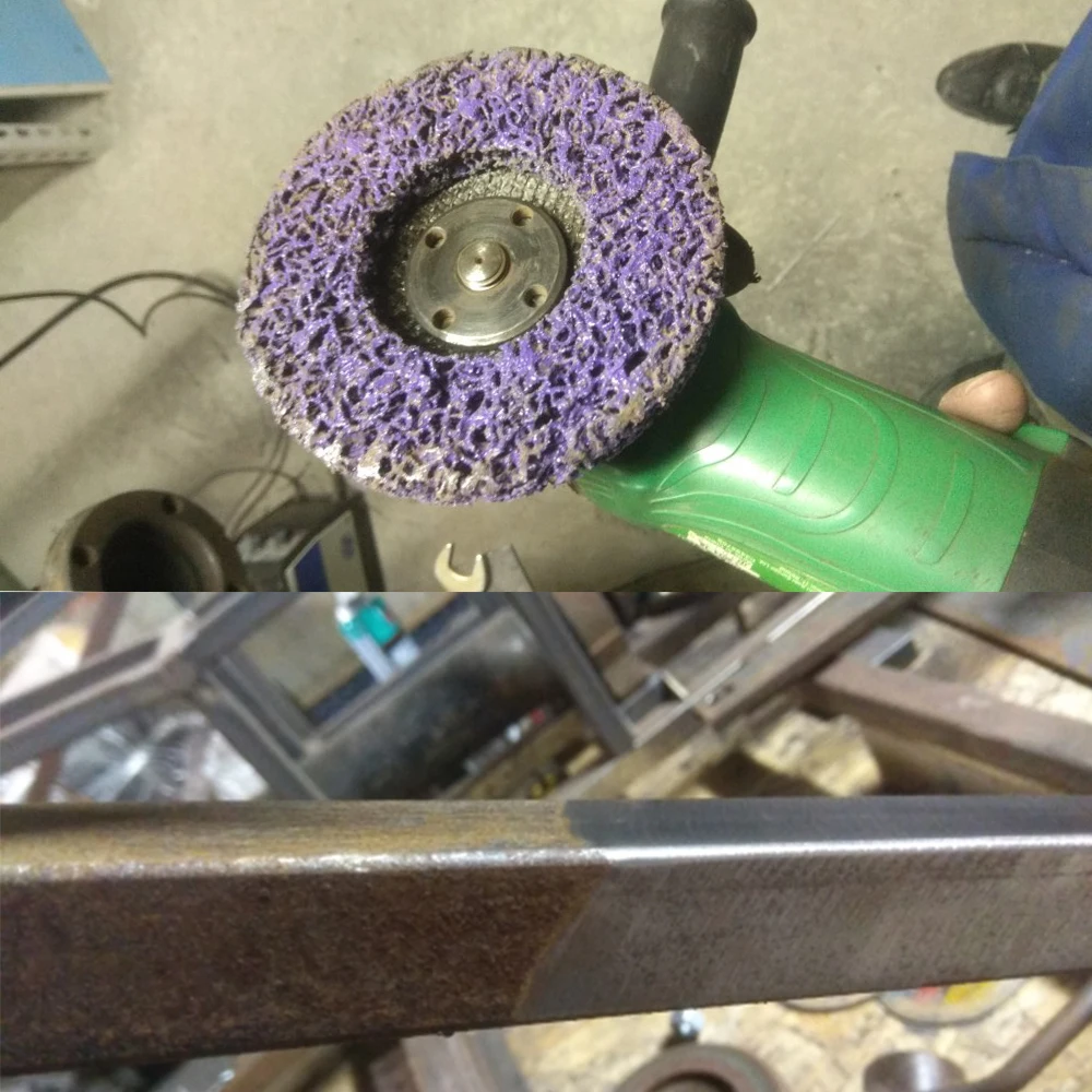 Disco de molienda de 125mm, removedor de pintura de óxido, herramienta abrasiva de rueda de disco de tira de polietileno limpia para motocicletas, amoladora angular duradera para coche, 1 unidad