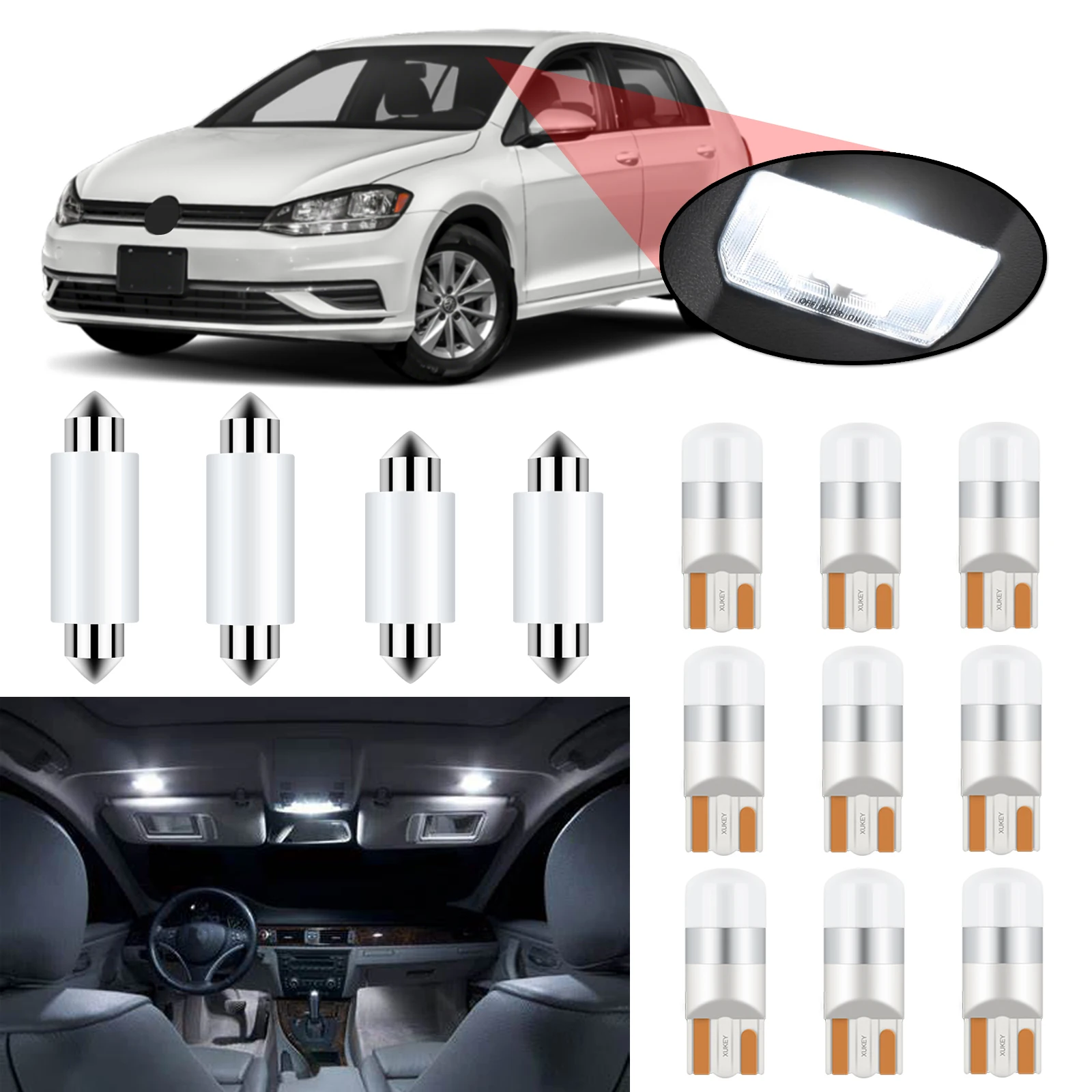 

LED Interior Light 3175 3021 3022 6428 C5W T10 W5W Festoon Bulbs Map Dome Lamp For VW Golf 4 5 6 7 MK4 MK5 MK6 MK7 GTI 1999-2020