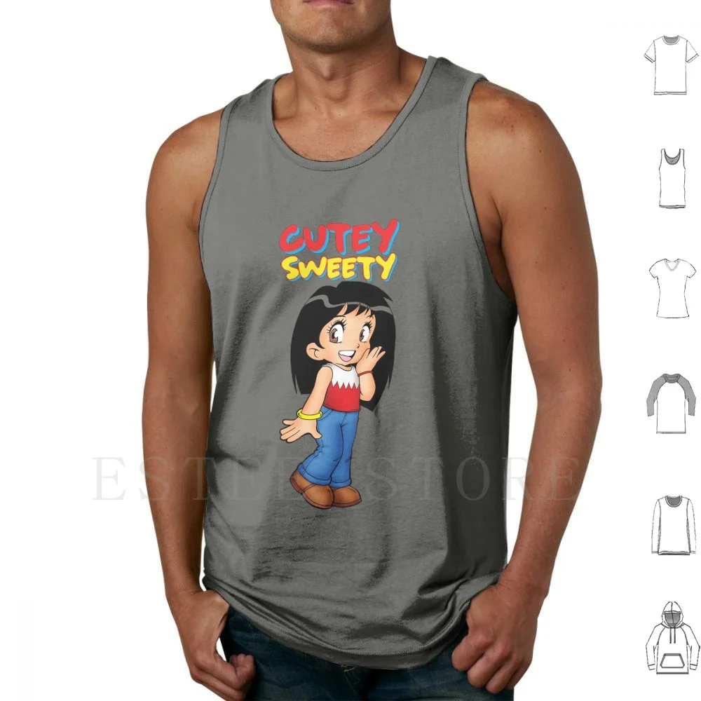 Cutey Sweety Tank Tops Vest Cotton Girls Cutey Cute Sweet Sweety Bahrain Smile Big Eyes