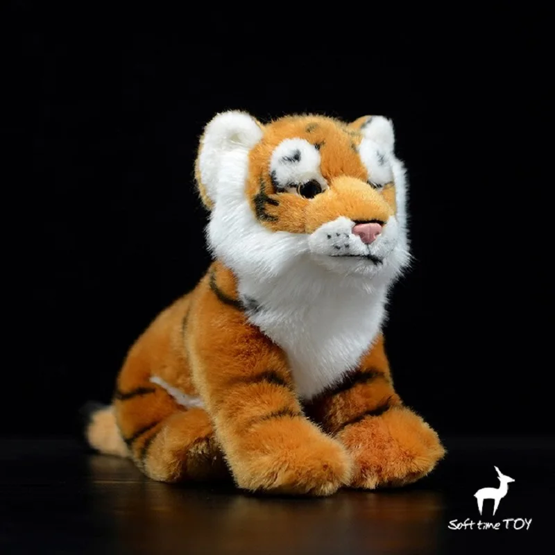 

simulation animal 28cm yellow tiger Doll baby tiger plush toy soft doll baby toy birthday gift h2002