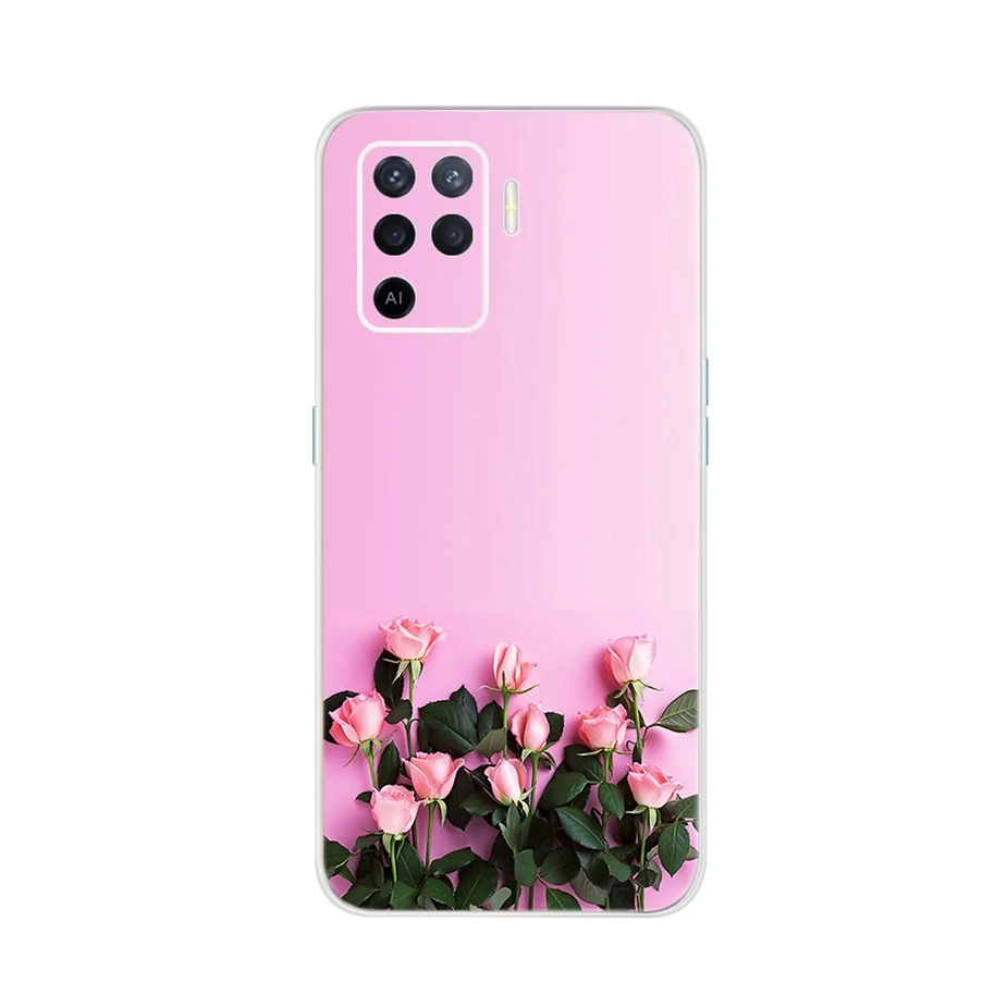 For Oppo A54 A74 A94 Case Soft Silicone Colorful Flower Painted Cover For Oppo A 74 54 94 OppoA94 5G Phone Cases Oppo A74 Bumper