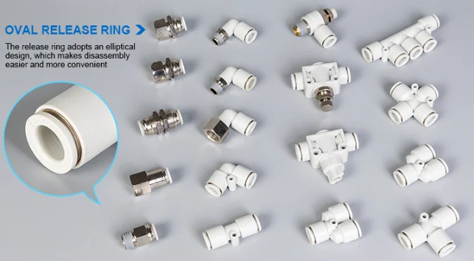 Pneumatic Fittings Pipe Connector Tube 4 5 14mm OD Hose Reducing 8 10 12mm PG PVG PEG PW PZAG Plastic Push In Air Quick Fitting