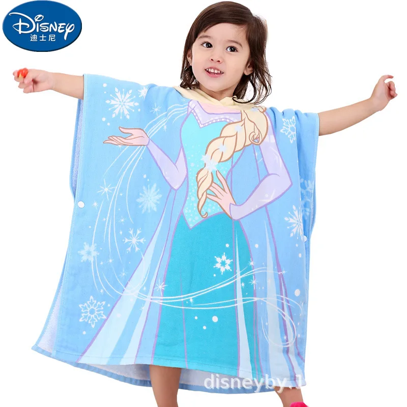 Disney Frozen 100% Cotton Children\'s Hooded Bath Towel beach towels Minnie Mickey mouse boy girl Cloak Cotton Bathrobe Cartoon