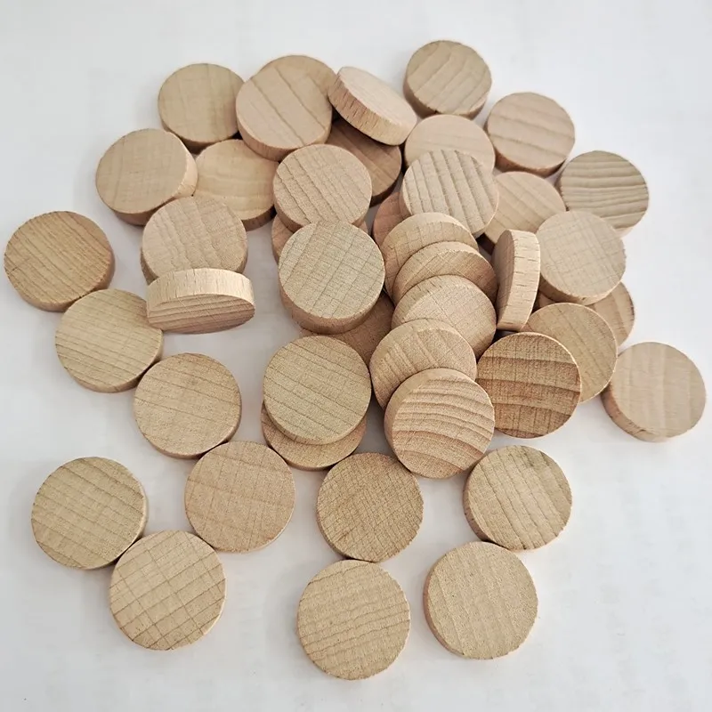 10pcs 10MM Round Unfinished Wood Cutout Circles Chips for Arts & Crafts Projects, Board Game Pieces, Ornaments