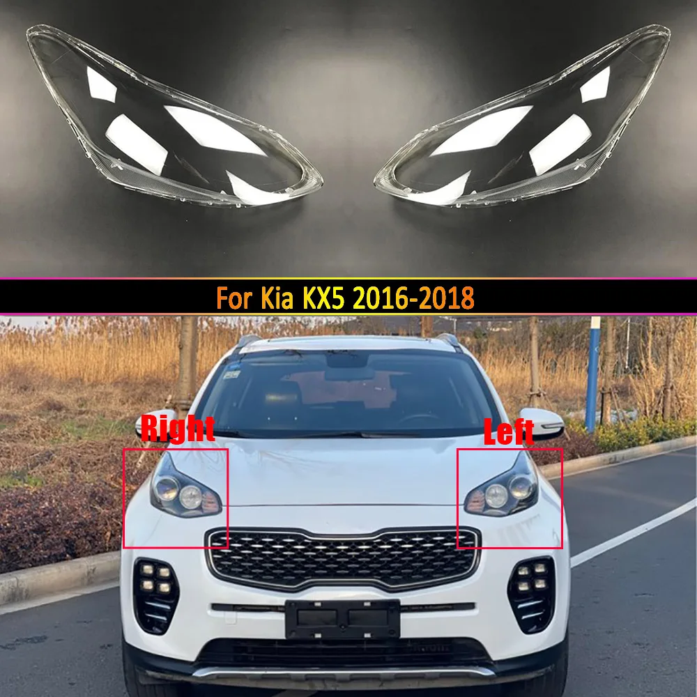 Car Headlamp Lens Glass Lens Caps Headlight Cover Auto Light Lampshade Shell For Kia KX5 2016 2017 2018 Lamp Case