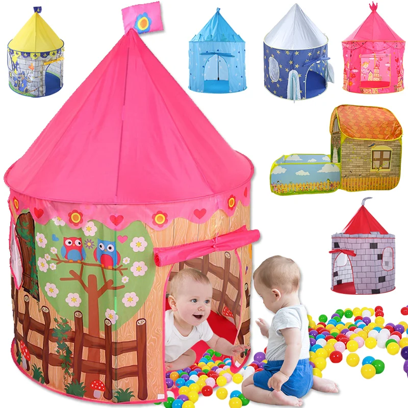 

135CM Kids Play Tent Ball Pool Tent Boy Girl Princess Castle Portable Indoor Outdoor Baby Play Tents House Hut For Kids Toys