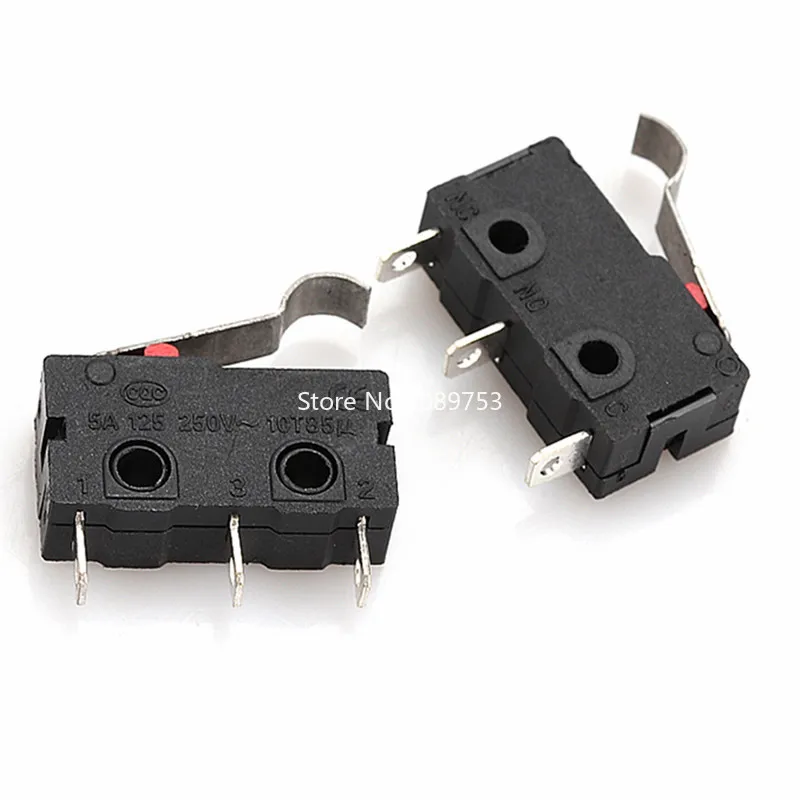 5Pcs Mini Micro Limit Switch NO NC 3P Terminals SPDT 5A 125V 250V Roller Arc lever Snap Action Push Micro switches