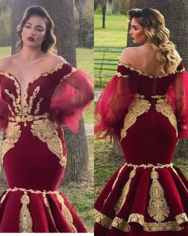 Robe De bal noire à manches longues pour femmes, avec des appliques dorées, tenue De soirée traditionnelle du kazakhstan, 2021