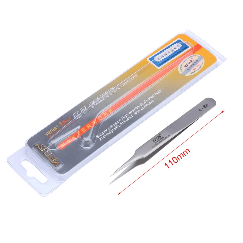 Vetus Electronic Industrial Tweezer 1-SA 2-SA 3-SA 4-SA 5-SA 7-SA Anti-static Curved Straight Tip Precision Forceps Phone Repair