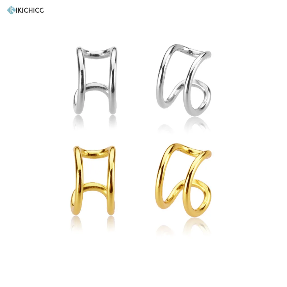 

Kikichicc, классические серьги-манжеты из чистого 925 пробы серебра, серьги-манжеты, не пирсинг, клипсы, ювелирные изделия в стиле панк, CZ, циркон, ювелирные изделия