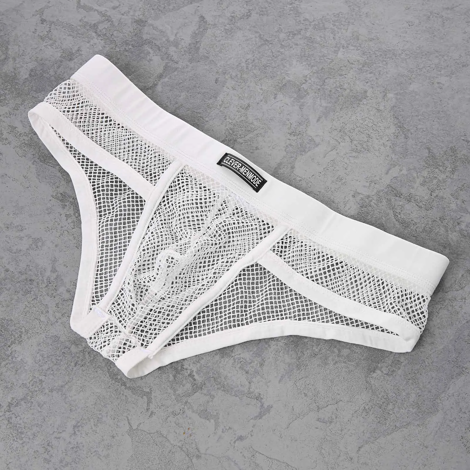 CLEVER-MENMODE Man Underwear Men Mesh Transparent Briefs cueca Sexy hombre Low Rise Penis Pouch Underpants Net Men\'s Panties