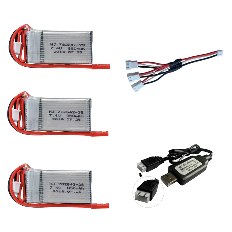 Original 7.4v 850mah lipo battery For WLtoys V912 V262 V353 BQ202 RC Quadcopter Helicopter Spare Parts for 782642 drone battery