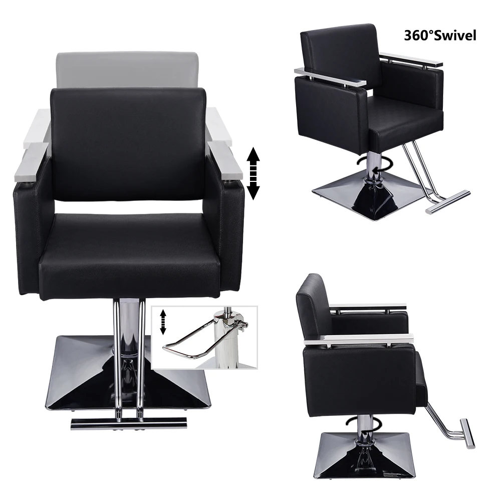 HC197 Hair Salon Barber Chair Square Base Boutique Hair Salon Special Hairdressing Chair Beauty Chair Two Colors