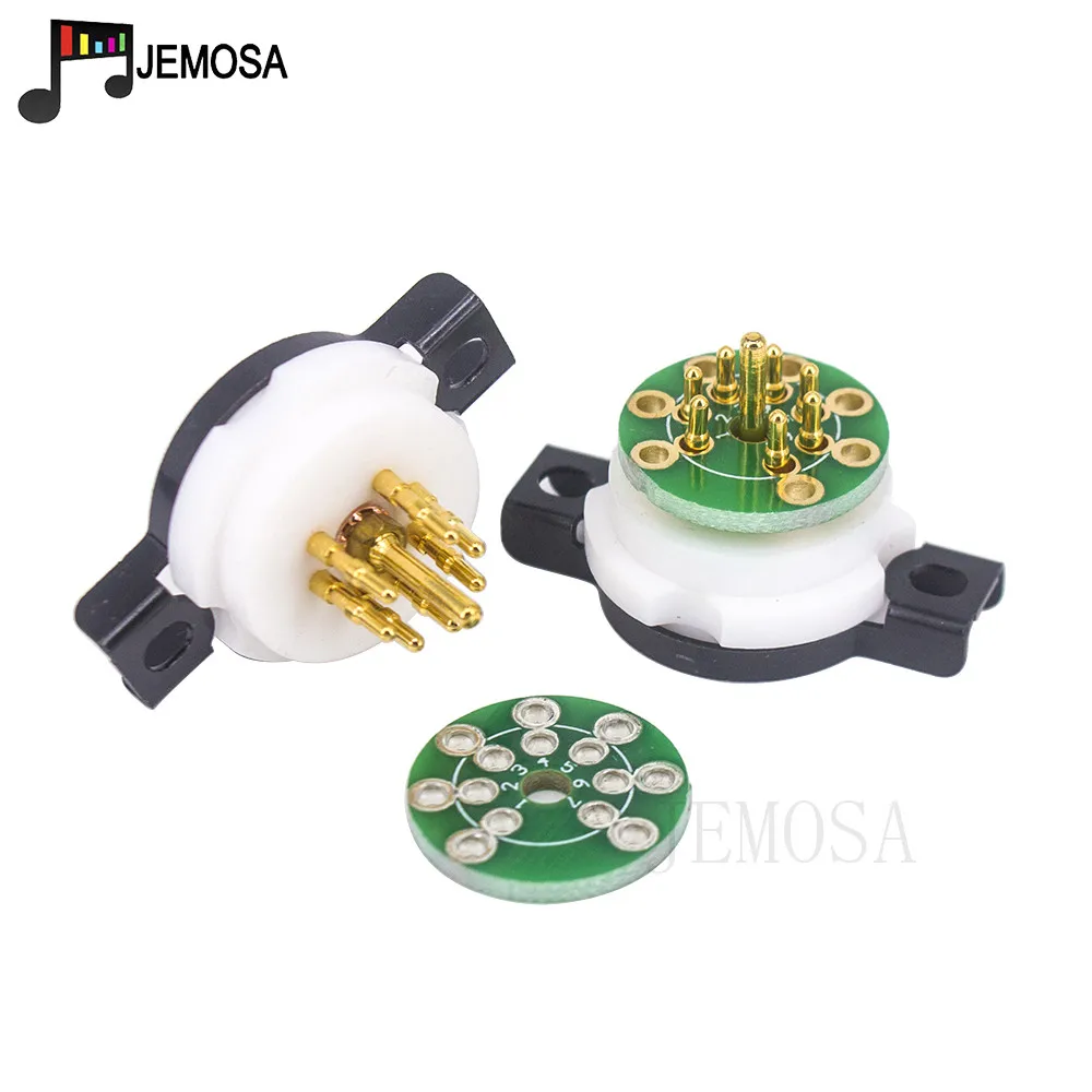 EIZZ Ceramica PTFE 7PIN Tubo Presa Valvola Base Placcato Oro Per 6Z4 6X4 EF95 6AQ5 6AU6 6J1 6J4 6J5 6H2 EC92 Tubo Amplificatore Audio