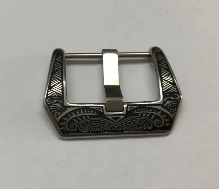 22 مللي متر 316L الفولاذ المقاوم للصدأ خمر محفورة أشرطة ساعة العصابات مشبك استبدال أجزاء الإكسسوارات