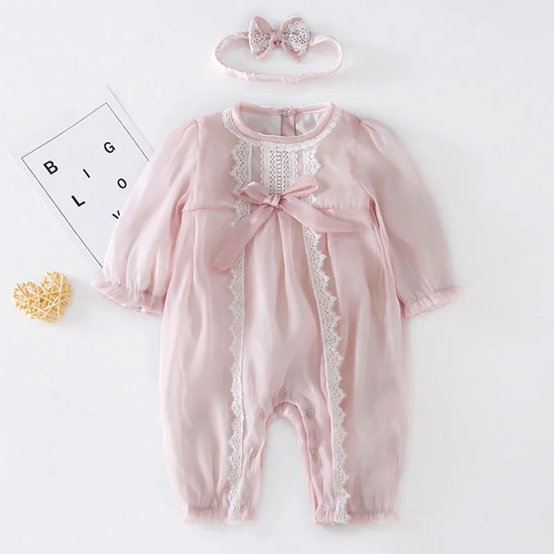 

Baby Girl Long Sleeve Lace Rompers New 2021 Spring Baby Girl Jumpsuit Kids Baby Girl Rompers Newborn Clothes Clothes