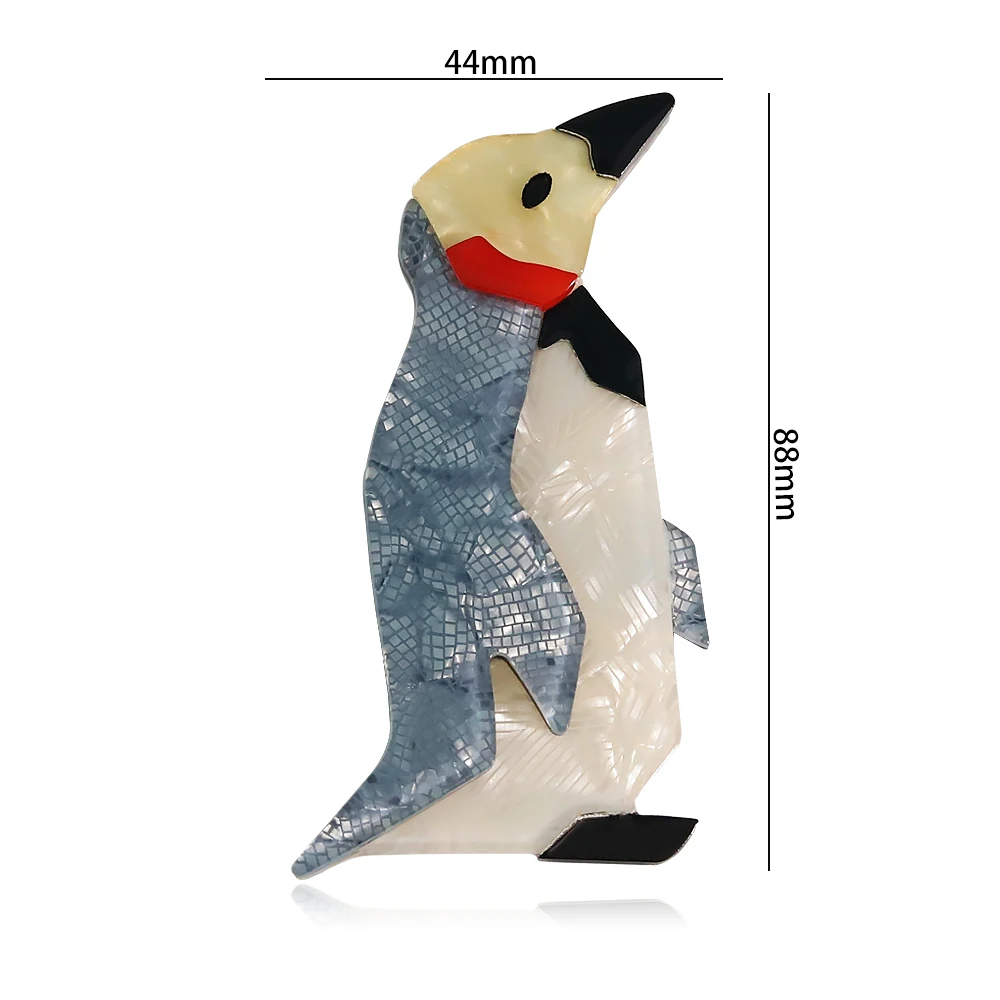 Custom Handmade Arcylic Penguin Animal Brooch Sweater Collar Needle Safety Brooch Pins Clothing Accessories Brooches for Women