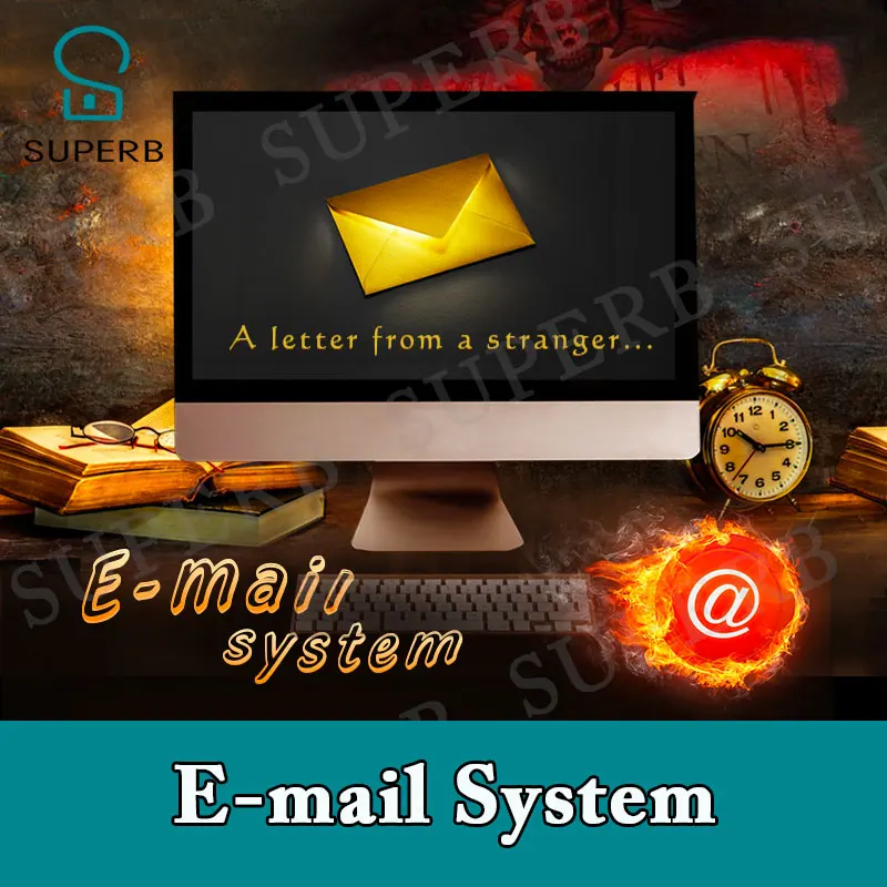 

Superb escape room prop E-mail system computer email system enter password to log on mailbox and unlock find clues from mails