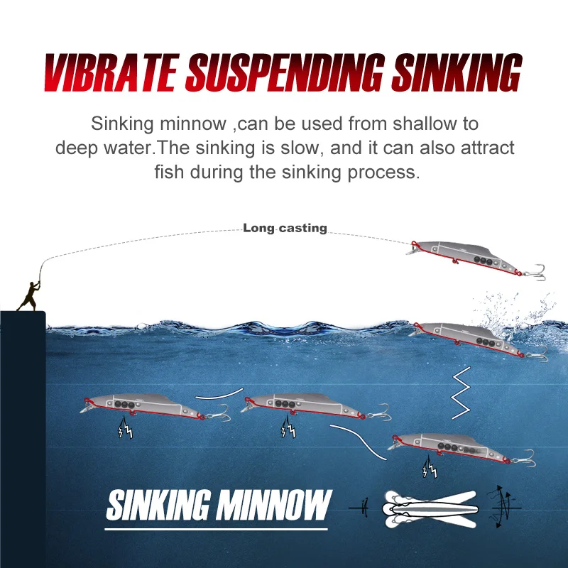 NOEBY Señuelo Minnow agua salada – acción natural - imagen 3