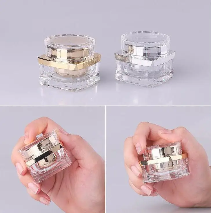 5g 10g 20g 30g 50g Top Grade Clear Acrylic Empty Bottle jar Eye Gel Lipstick Sample Empty Cosmetic Containers SN3053