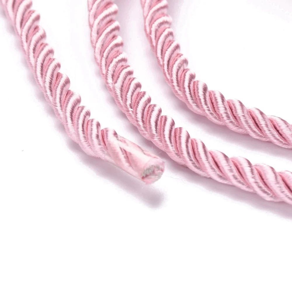 5mm Polyester Cord Twisted Thread Cord Trim Rope for DIY Jewelry Making Findings Handmade Bracelet String 100m/bundle