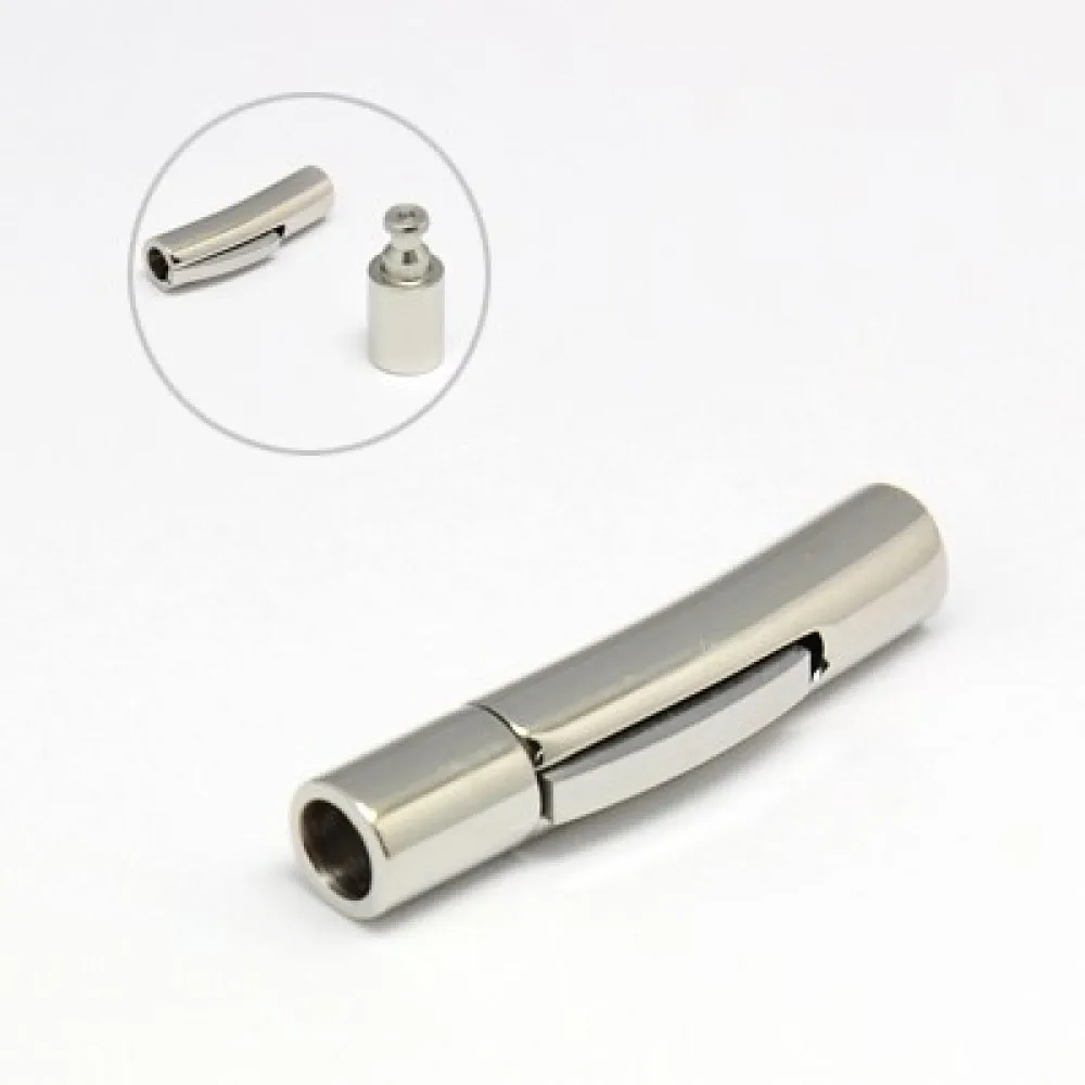 

10 Set 304 Stainless Steel Column Bayonet Clasps For DIY Bracelet Necklace Jewelry making Connector Accessories,hole: 4mm