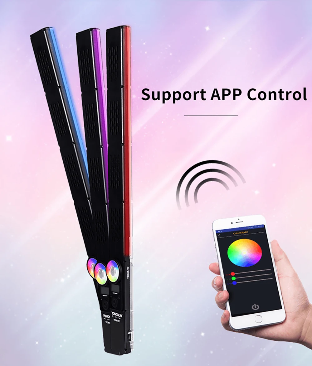 용인 YN360 III YN360III 프로 핸드 헬드 LED 비디오 라이트 터치 Bi-colo 3200k-5500k RGB 컬러 조정