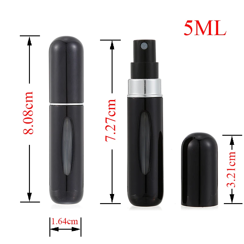 5ml Portable Mini Refillable Perfume Bottle With Spray Scent Pump Empty Cosmetic Containers Spray Atomizer Bottle For Travel