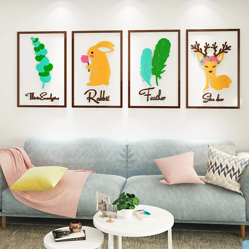 

WS229 Living room decoration creative ins wind bedroom layout sofa bedside wall stickers acrylic 3d stereo.