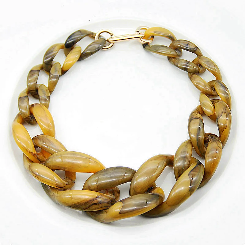 Aussage Acryl Lange Kette Halskette Für Frauen Böhmischen Große Chunky Kette Link Halsketten Anhänger Mode Frauen Schmuck Geschenke – Detail 1